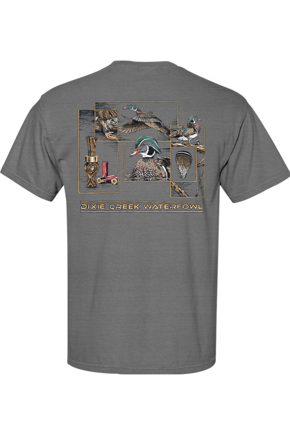 Adult Wood Duck Collage - Comfort Colors Short Sleeve Pocket Shirt