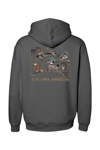 Adult Wood Duck Collage - Heavyweight Hooded Sweatshirt