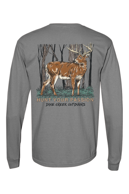 Adult Whitetail Madness - Comfort Colors Long Sleeve Pocket T-Shirt