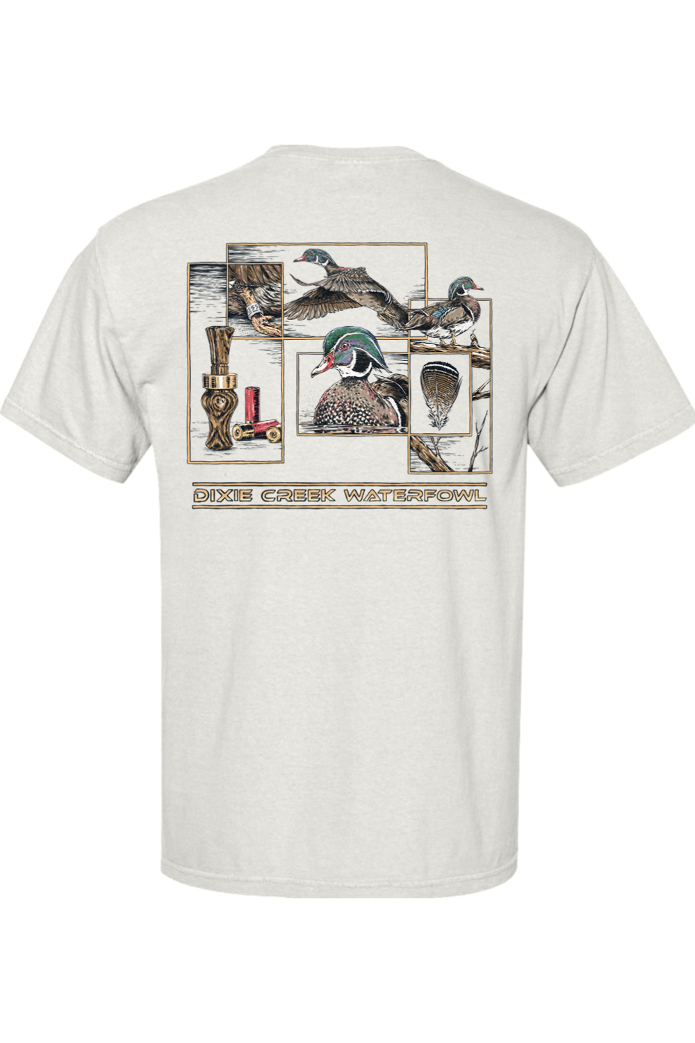 Adult Wood Duck Collage - Comfort Colors Short Sleeve Pocket Shirt
