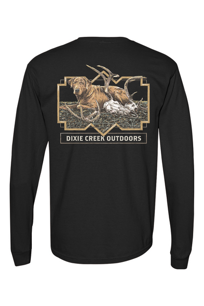 Adult Shed Dog - Comfort Colors Long Sleeve Pocket T-Shirt