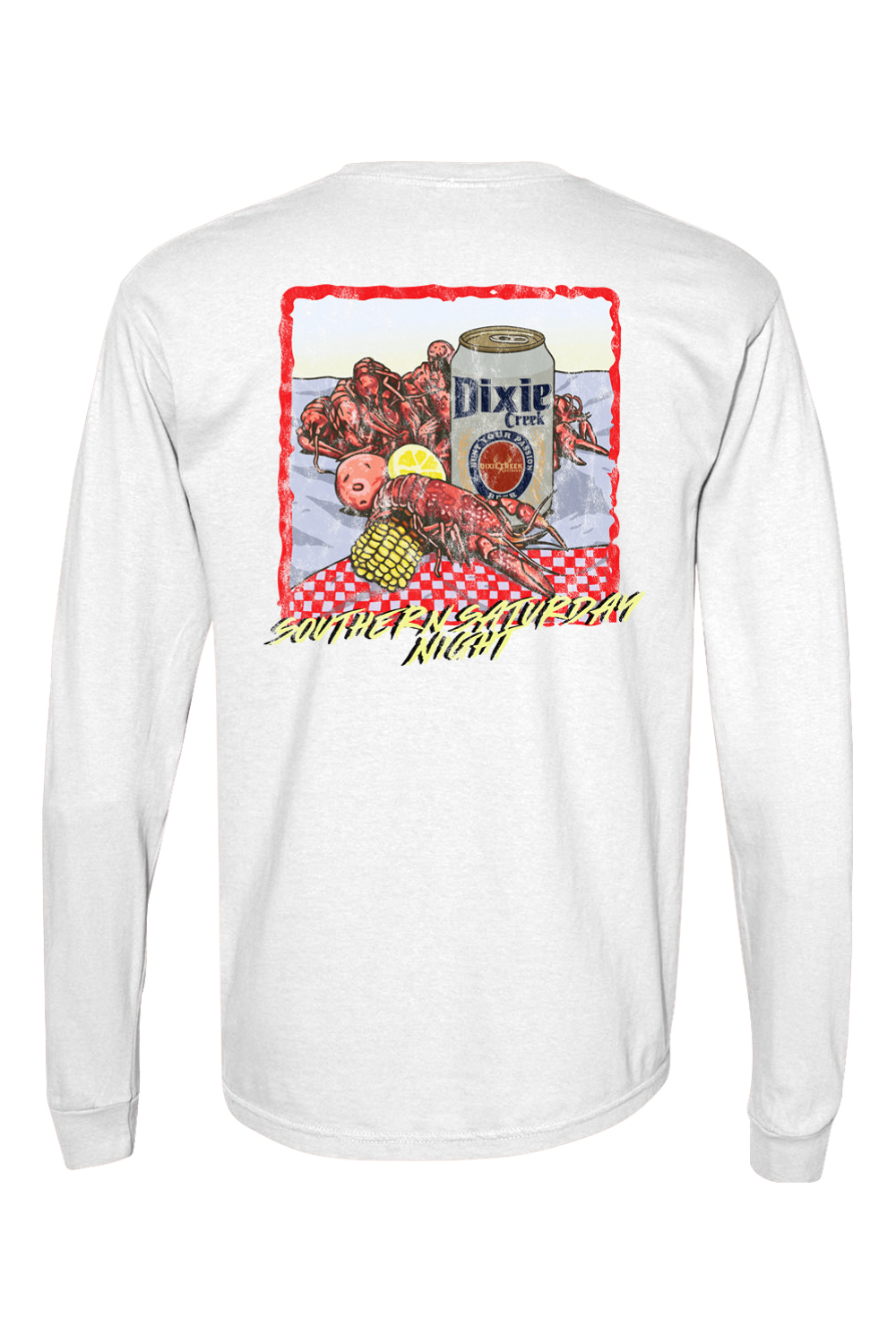 Adult Southern Saturday Nights - Comfort Colors Long Sleeve Pocket T-Shirt