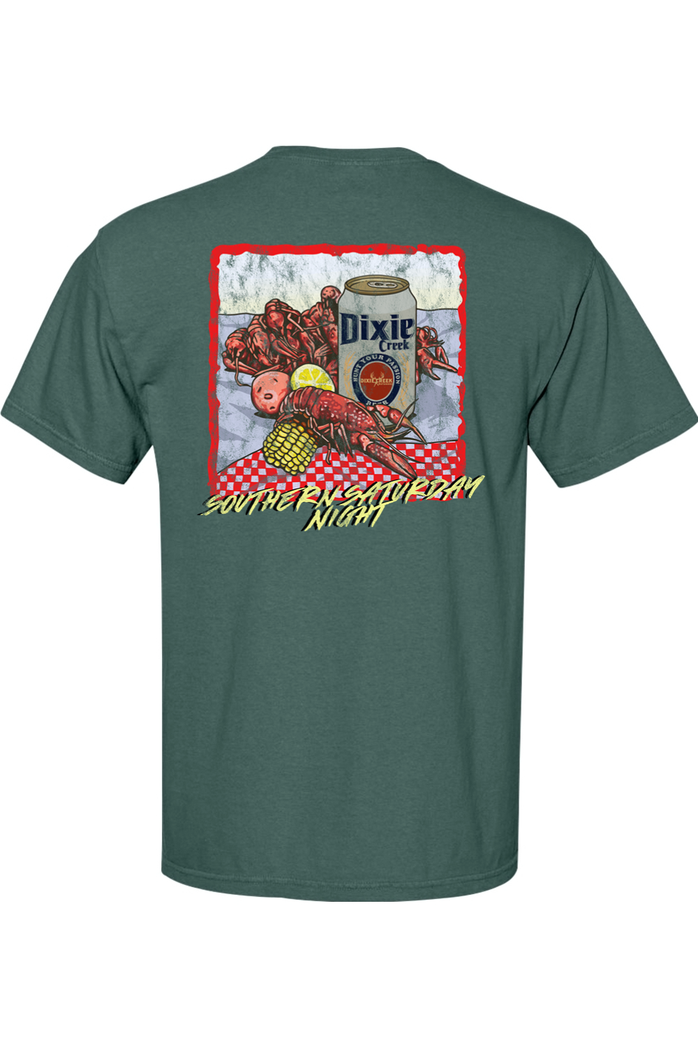 Adult Southern Saturday Nights - Comfort Colors Short Sleeve Pocket Shirt