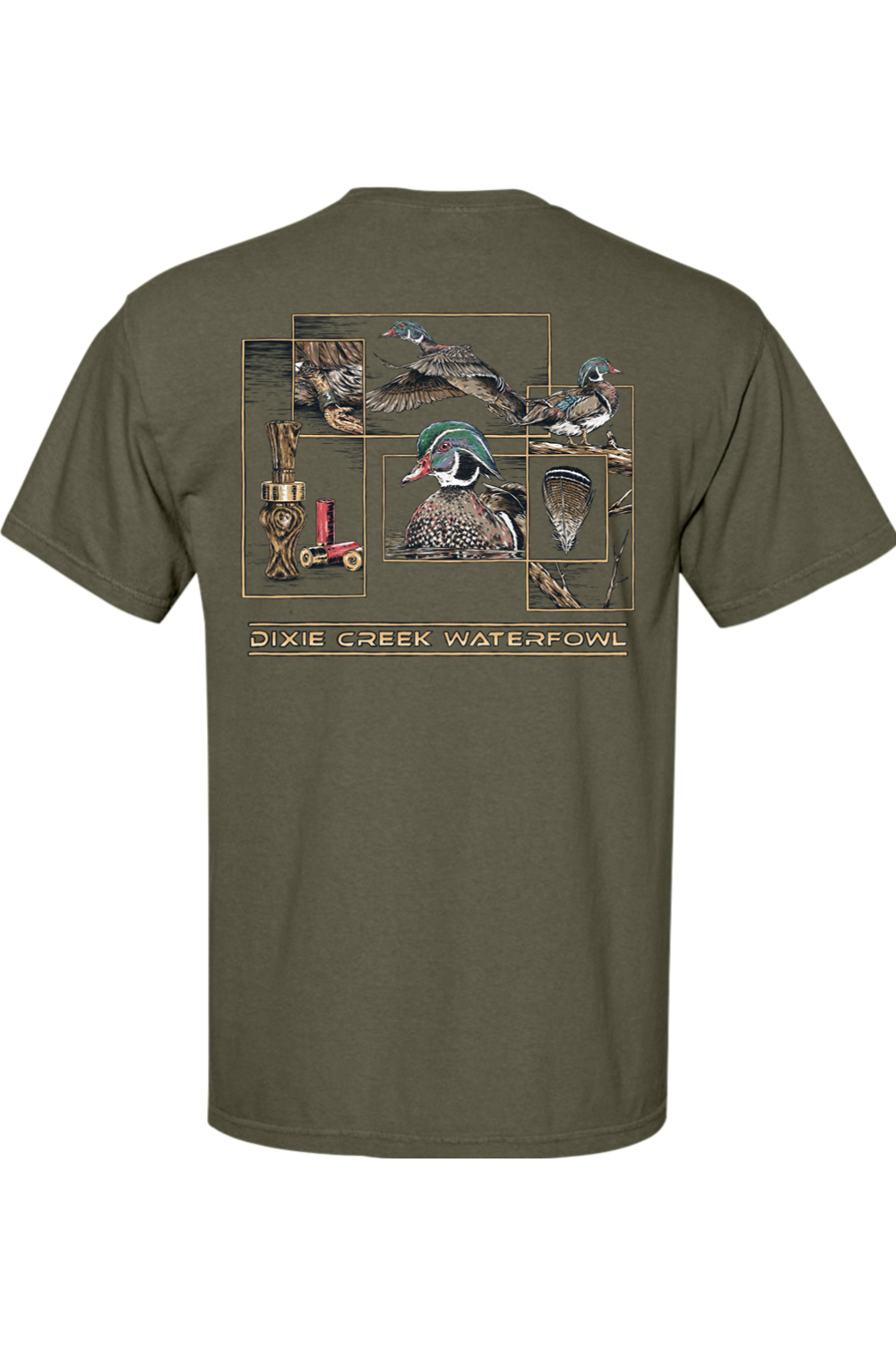 Adult Wood Duck Collage - Comfort Colors Short Sleeve Pocket Shirt