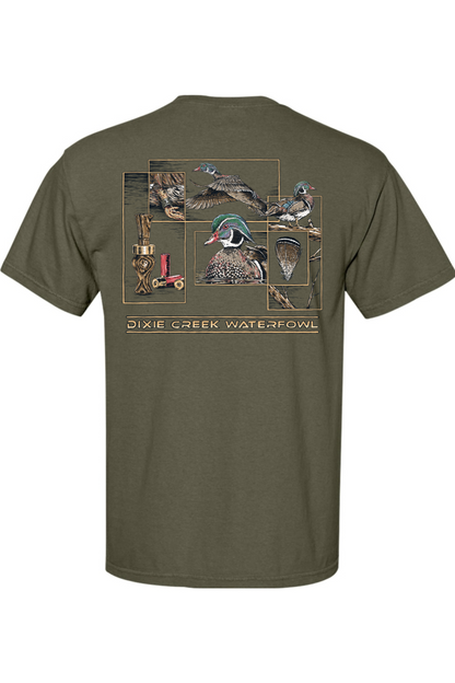 Adult Wood Duck Collage - Comfort Colors Short Sleeve Pocket Shirt