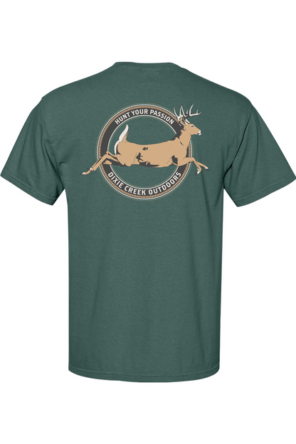 Adult Whitetail Crossing - Comfort Colors Short Sleeve Pocket Shirt