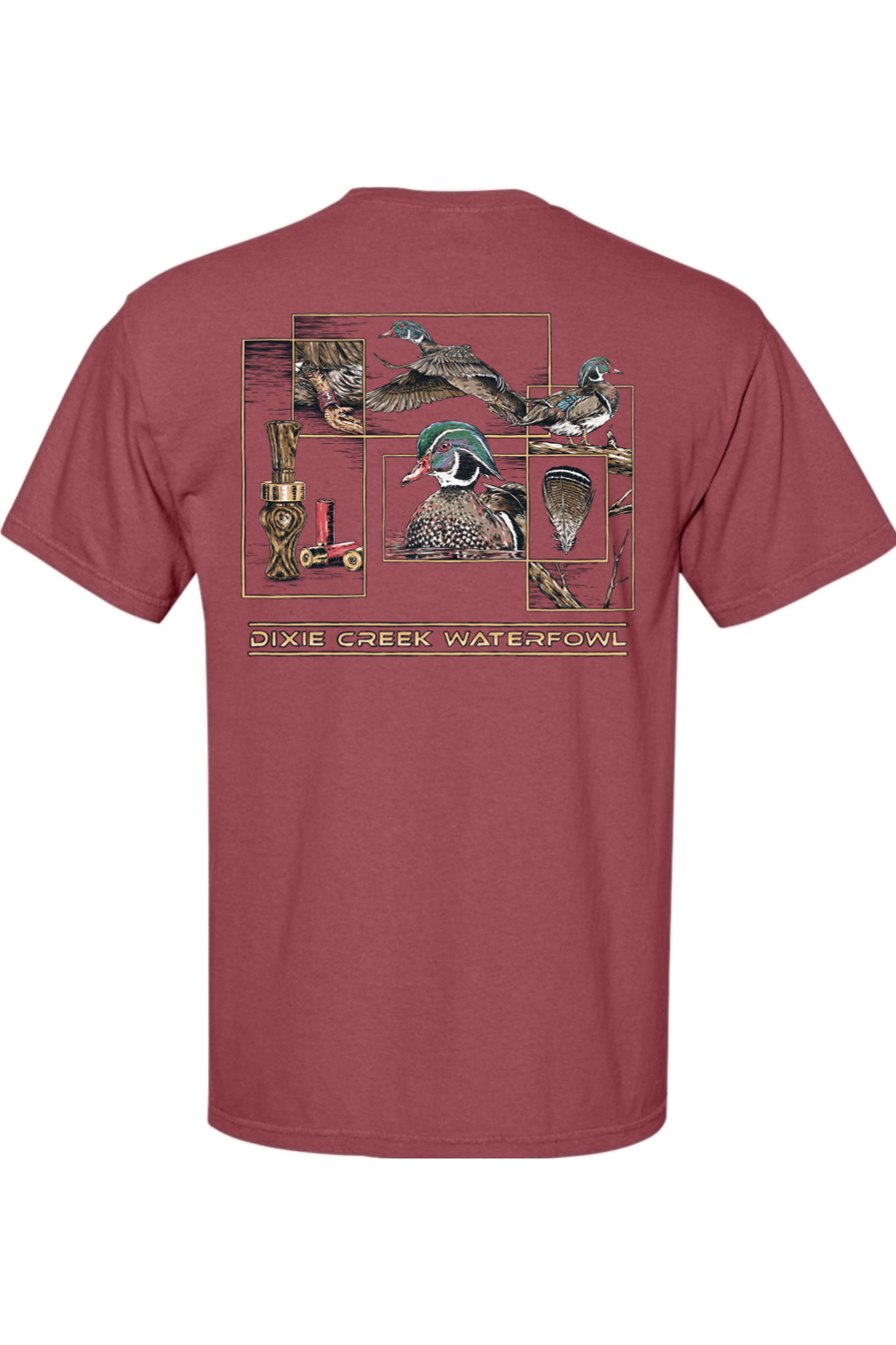 Adult Wood Duck Collage - Comfort Colors Short Sleeve Pocket Shirt