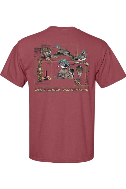 Adult Wood Duck Collage - Comfort Colors Short Sleeve Pocket Shirt