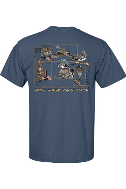 Adult Wood Duck Collage - Comfort Colors Short Sleeve Pocket Shirt