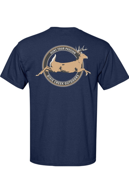 Adult Whitetail Crossing - Comfort Colors Short Sleeve Pocket Shirt