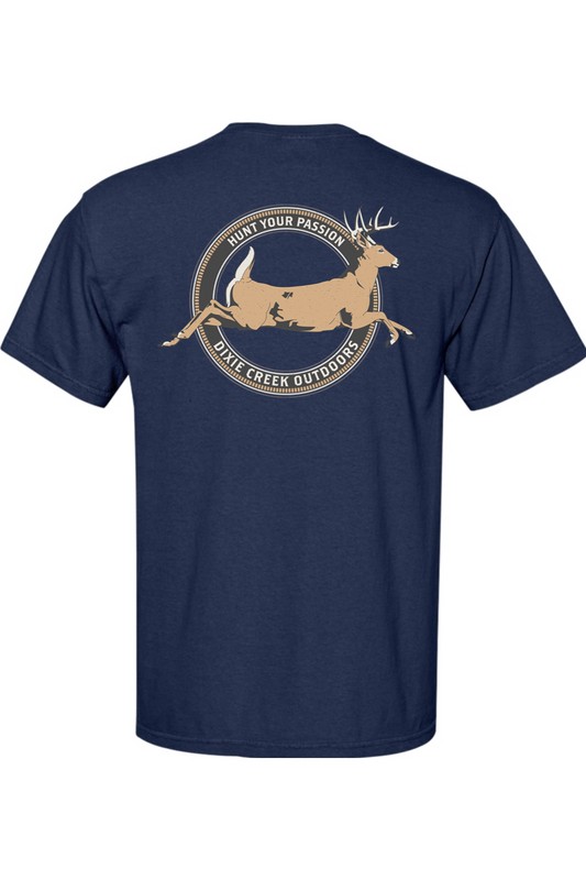Adult Whitetail Crossing - Comfort Colors Short Sleeve Pocket Shirt