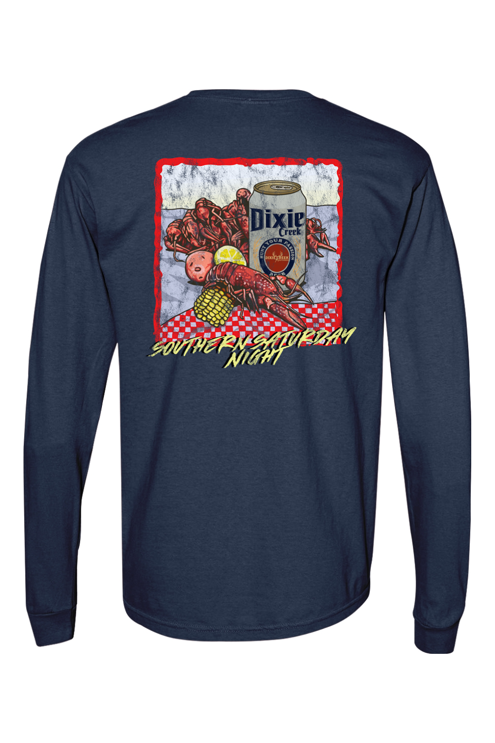 Adult Southern Saturday Nights - Comfort Colors Long Sleeve Pocket T-Shirt