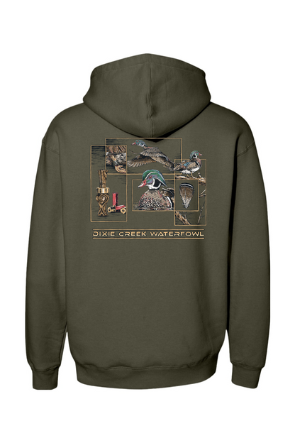 Adult Wood Duck Collage - Heavyweight Hooded Sweatshirt