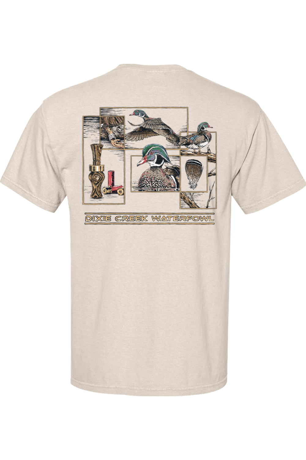 Adult Wood Duck Collage - Comfort Colors Short Sleeve Pocket Shirt